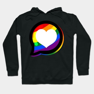 LGBTQ+ Pride Heart Speech Bubble - Gay Hoodie